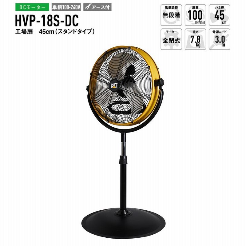 CAT サーキュレーター スタンド式 黒・黄　HVP-14S180 美品！箱有 楽天市場】【送料無料】CATERPILLAR 14インチ(35cm)スタンド付き