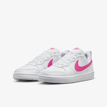 【NIKE】COURT BOROUGH LOW RECRAFT (GS) 中大童 童鞋 女鞋 休閒鞋 白粉色-DV5456113