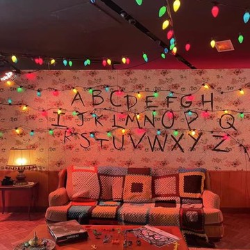 圣誕節裝飾燈怪奇物語燈泡滿天星燈臥室裝飾燈布置草莓拉拉泡燈串