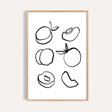 果然純白 Purely Fruits / 現代抽象水果掛畫 / 藝術無框輸出