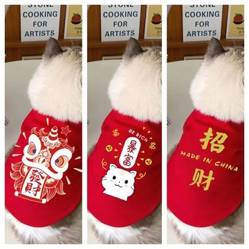 🔥桃園有貨🔥寵物新年衣服 寵物服飾 寵物衣服 寵物保暖衣 狗衣服 貓衣服 寵物過年衣服 貓咪衣服 衛衣加絨