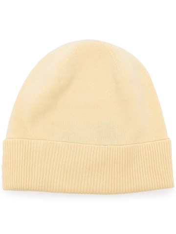 Pringle of Scotland - ribbed double-layer beanie - unisex - Wool/Cashmere - One Size - Yellow