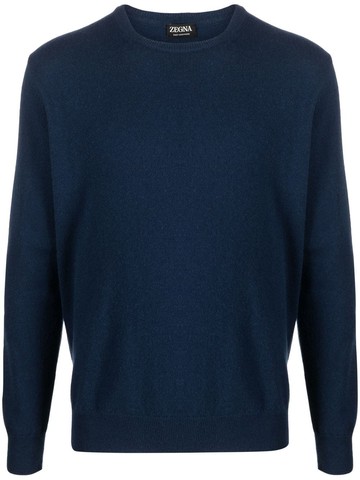 Zegna - crew-neck cashmere jumper - men - Cashmere - 56 - Blue
