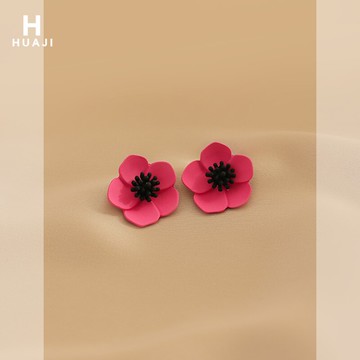 花跡花朵耳釘女森系超仙甜美簡約氣質花瓣耳環2021年新款潮耳飾