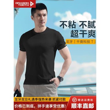 【兩件減100】龍牙秘戰短袖圓領基礎T恤男夏戰術修身速干純色短袖