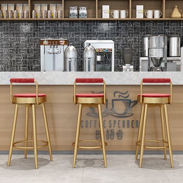 可開票 快速出貨 意式極簡吧臺椅簡約高腳椅北歐金屬可旋轉輕奢現代家用島臺吧臺椅S
