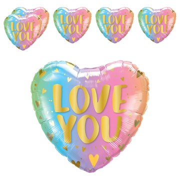 LOVE YOU 鋁質氣球  粉彩色  6個