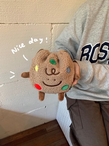 Luckyzoo原創Cookieman束口袋 毛絨曲奇抽繩包 收納包 禮物