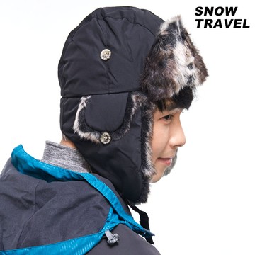 Snow Travel 極地保暖遮耳帽 AR-55【黑色】 / 城市綠洲 (毛帽、保暖帽、遮耳帽、雪之旅)