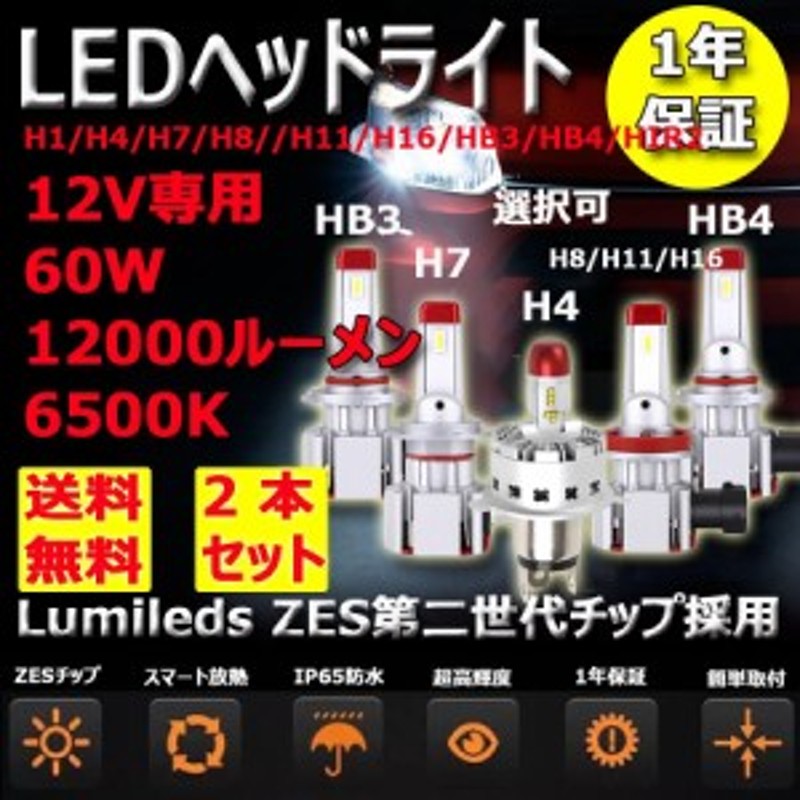 Ledヘッドライト 9sf H4 H1 H7 H8 H11 H16 Hb3 Hb4 Hir2選択可 車検対応 ポン付けタイプ 60w 12000lm 6500k Lumileds Zes2 2本set 通販 Lineポイント最大1 0 Get Lineショッピング