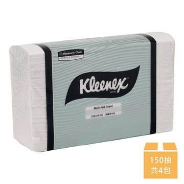 【Kleenex 舒潔】摺疊擦手紙 150抽*4包（送好禮_贈品隨機出貨）_廠商直送