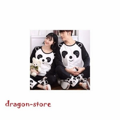 パジャマ カップル ペアお揃い ペアパジャマ カップル 部屋着 上下セット 可愛い パンダ柄 ルームウェア 春秋 綿生地 長袖 カジュアル キュート 通販 Lineポイント最大get Lineショッピング