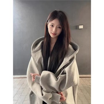 灰色衛衣外套女春季連帽拉鏈開衫2026新款巨好看寬松早秋冬上衣