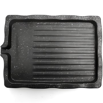 DUKHUNG 7mm鑄鐵長方形厚烤盤 大理石塗層 韓國製造  33cm  1個