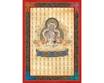 金剛薩埵手工唐卡 飾以24K金箔