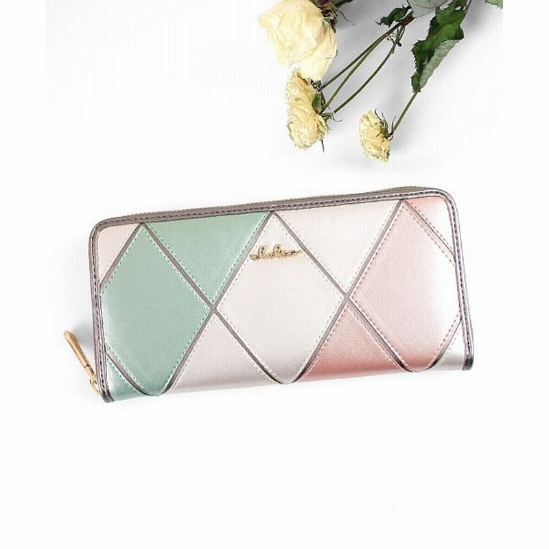 Clelia/クレリア）財布 長財布 レディース ギャルソン 大容量 ラウンドファスナー ダイヤ柄 カラフル 大人可愛い Clelia クレリア  ベレッサ clelia－11545/レディース ホワイト系1 | LINEショッピング