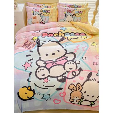 帕恰狗卡通牛奶絨四件套床品冬兒童床單被套雙面絨床笠宿舍三件套