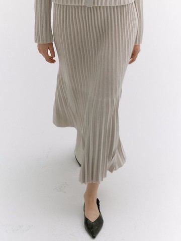 Pleated Mermaid Skirt [Pink Beige]