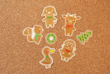 聖誕貼紙 : 薑餅系列五張 (加贈特別款貼紙x2)