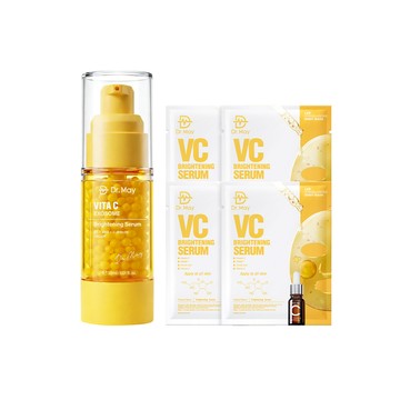 新品上市【Dr. May】美博士外泌C美白新客推薦組-外泌C微晶美白精華(30ml)+專業VC美白面膜(4片/盒)