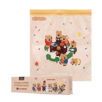 HOUSUXI DINOTAENG雙夾鏈保鮮袋/ 校園/ L/ 12入/ 盒 eslite誠品