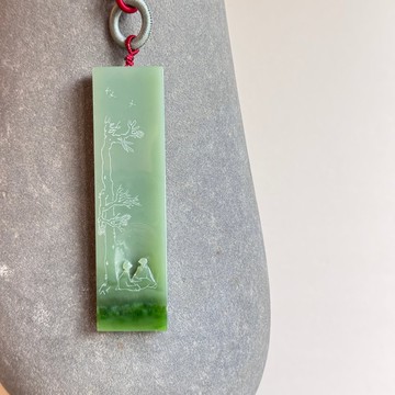 瑞歲相守 - 水雲玉光系列 - 台灣設計雕刻之翠玉項鍊 SS26