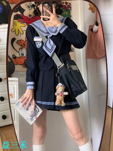 深海空栗鼠丸原創日系學院風jk水手服春夏款長短袖jk制服套裝女-益三禾