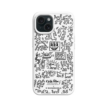 iPhone 15 SolidX 白 - Keith Haring - Line Art