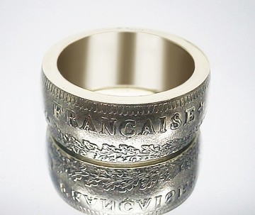 法國硬幣戒指 50 法郎 1976 年（複製品）法國硬幣項鍊硬幣戒指禮物