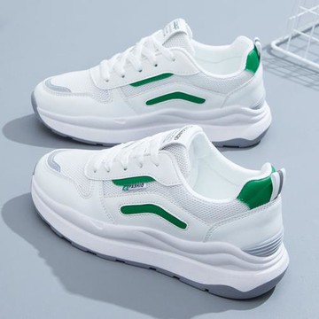 網面小白鞋女2025新款透氣防臭百搭減震老爹跑步鞋拼色小眾休閑鞋