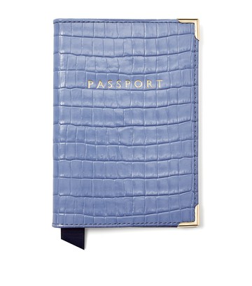 Aspinal Of London Croc-Embossed Leather Passport Cover