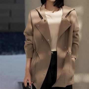 【巴黎精品】現貨+預購 頂級法式風衣外套長版大衣外套寬鬆大碼百搭休閒女裝-休閒女裝女外套2色a1LL49