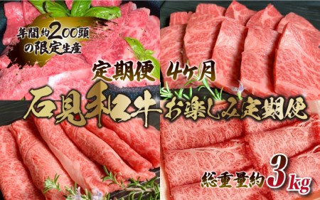 石見和牛お楽しみ定期便 （焼肉・すき焼き）総重量約3kg