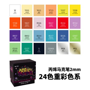 馬克筆套裝 麥克筆套裝 彩色畫筆 丙烯馬克筆2mm 防水彩虹筆套裝手繪DIY筆芯兒童丙烯顏料筆100色不透色美術專用塗鴉筆學生用 1000『FY00607』