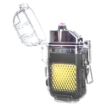 Ad-Forest 野外求生必備 曙焰防水雙電弧充電打火機  黑色  1個