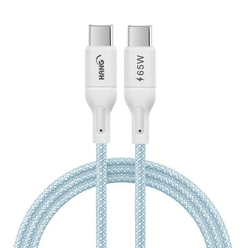 hang r18 65w高密編織 type-c to type-c 快充充電線200cm-3入