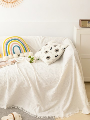 優樂悅~ins風奶油色沙發毯北歐沙發套罩沙發巾單雙人全蓋沙發蓋布