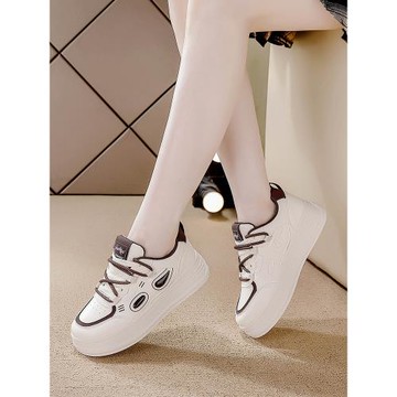 女鞋新款2025年爆款春秋季厚底小白鞋百搭增高板鞋透氣休閑運動鞋