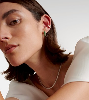 Anita Ko Lola 18kt gold earrings with emeralds and diamonds