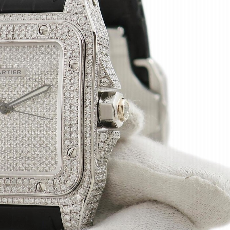3年保証】 カルティエ サントス100 LM W20073X8 ダイヤ 角型 自動巻き  