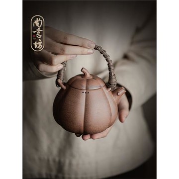 尚言坊嚴選圍爐煮茶壺煮茶器罐罐茶煮茶壺側把壺圍爐陶壺碳明火