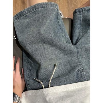 牛仔短褲男夏季薄款美式高街vibe五分褲潮牌百搭水洗寬松休閑褲子