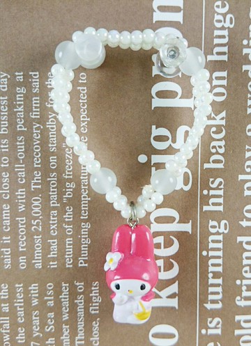 【震撼精品百貨】My Melody 美樂蒂 手鍊 白珠 震撼日式精品百貨