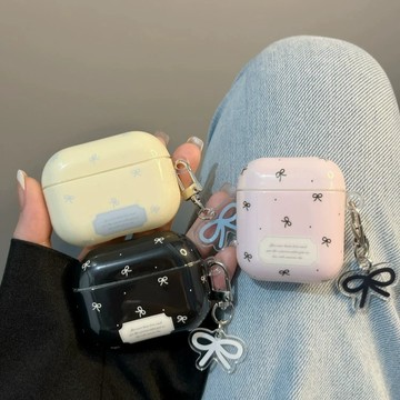 ins韓系簡約蝴蝶結耳機套 適用airpod4耳機殼 蘋果耳機Pro/2/3代保護套 全系列適用