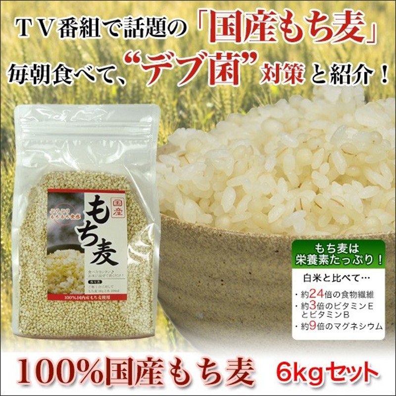 送料関税無料 もち麦 国産 ごはん 創健社 米粒麦 630g 6個セット Qdtek Vn