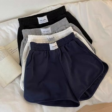 【PRPN】簡約運動短褲 歐美短褲 彈力修身短褲 夏季薄款透氣短褲 純色 嘻哈寬鬆短褲 休閒百搭 熱褲 美式 直筒短褲