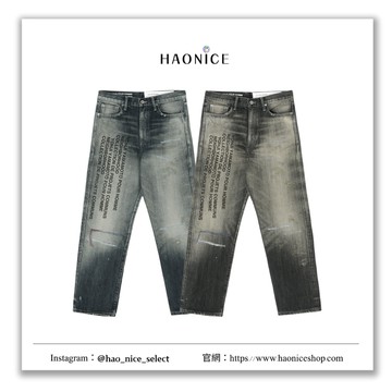 【HAO NICE】100%正品 NEIGHBORHOOD x YOHJI YAMAMOTO 日本潮牌聯名款水洗刺繡丹寧直筒長褲 牛仔褲