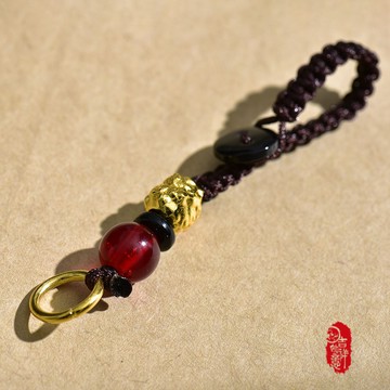 貔貅聚寶盆十二生肖鑰匙扣招財進寶沙金飾品高級吊飾DIY禮品