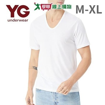 YG 100%純棉羅紋U領短袖衫M~XL 短袖 U領 上衣 純棉 吸汗透氣 男內衣【愛買】
