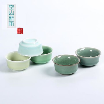 龍泉青瓷品茗杯哥窯開片功夫茶具茶碗主人杯陶瓷小號茶杯個人單杯